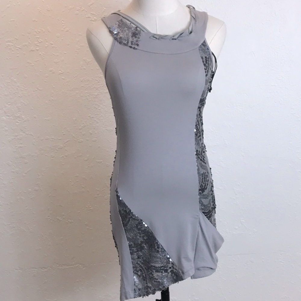 Unbalanced sequence dress